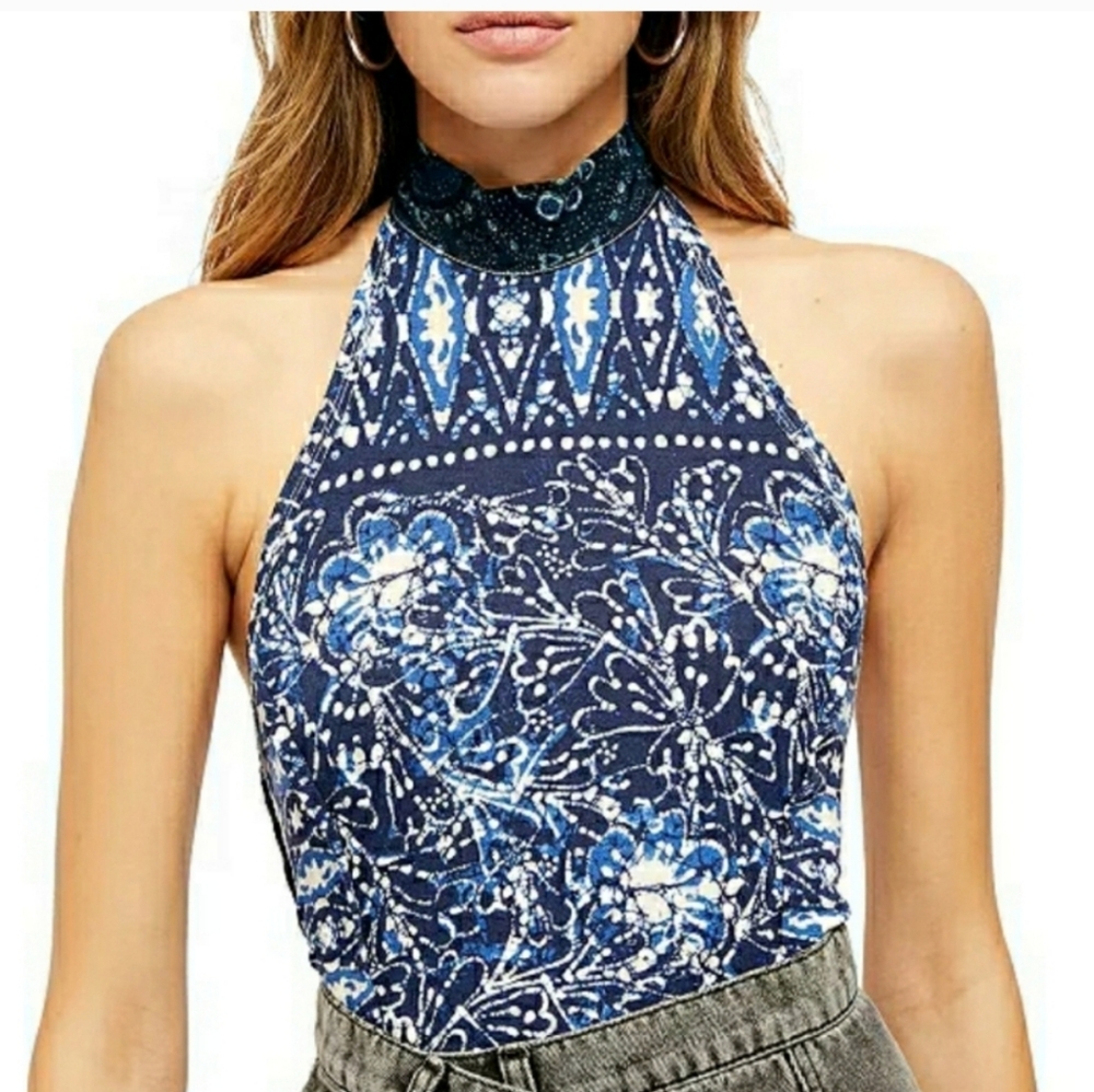 FREE PEOPLE MADAGASCAR HALTER TOP